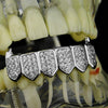 Silver Tone Premium Iced CZ Bottom Teeth Vampire Fangs Grillz