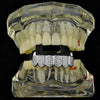 Silver Tone Premium Iced CZ Bottom Teeth Vampire Fangs Grillz