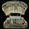 Silver Tone Premium Iced CZ Bottom Teeth Vampire Fangs Grillz