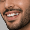Silver Tone Red Cross CZ Single Iced Teeth Bling Out Open Face Grill