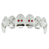 Silver Tone Red Eyes Top Vampire Fangs Grillz