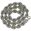 Silver Tone Rope Chain Dookie Necklace 20mm Thick x 36" Inch