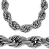 Silver Tone Rope Chain Dookie Necklace 20mm Thick x 36" Inch