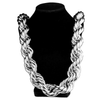 Silver Tone Rope Chain Dookie Necklace 30mm Thick x 30" Inch