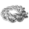 Silver Tone Rope Chain Dookie Necklace 30mm Thick x 30" Inch