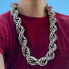 Silver Tone Rope Chain Dookie Necklace 30mm Thick x 30" Inch