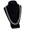 Silver Tone Rope Chain Necklace 10MM Thick x 36" Inch