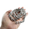 Silver Tone Rope Chain Necklace 10MM Thick x 36" Inch