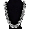 Silver Tone Rope Chain Necklace 20mm Thick x 30" Inch