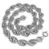 Silver Tone Rope Chain Necklace 20mm Thick x 30" Inch