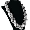 Silver Tone Rope Chain Necklace 25mm Thick x 20" Inch