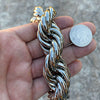 Silver Tone Rope Chain Necklace 25mm Thick x 20" Inch