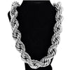 Silver Tone Rope Chain Necklace 25mm Thick x 36" Inch