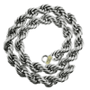 Silver Tone Rope Chain Necklace 25mm Thick x 36" Inch