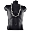 Silver Tone Rope Chain Necklace 25mm Thick x 36" Inch