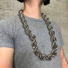 Silver Tone Rope Chain Necklace 25mm Thick x 36" Inch