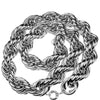 Silver Tone Rope Chain Necklace 30mm Thick x 36" Inch