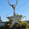 Silver Tone Star 36" Franco Chain Necklace