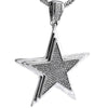 Silver Tone Star 36" Franco Chain Necklace