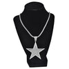 Silver Tone Star 36" Franco Chain Necklace