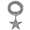 Silver Tone Star 36" Franco Chain Necklace