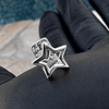 Silver Tone Star Open Face Canine Cap One Tooth Single Grillz