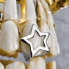 Silver Tone Star Open Face Canine Cap One Tooth Single Grillz