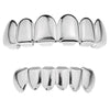 Silver Tone Teeth Plain Teeth Grillz Set