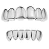 Silver Tone Teeth Plain Teeth Grillz Set