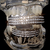 Silver Tone Three-Row Iced Grillz Set