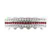 Silver Tone Three Row Red Iced Bottom Grillz