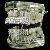 Silver Tone Three-Row VIP Princess-Cut Iced Grillz Set