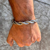 Silver Tone Twisted Rope Chain Bracelet 9" in x 10MM Thick