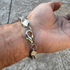 Silver Tone Twisted Rope Chain Bracelet 9" in x 10MM Thick