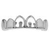 Silver Tone Two Open Face Hollow Top Teeth Grillz