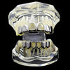 Silver Tone Two Open Face Teeth Grillz Set