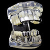 Silver Tone Two Open Face Teeth Grillz Set