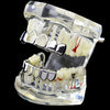 Silver Tone Two Open Face Teeth Grillz Set