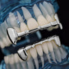 Silver Tone Vampire Fangs Half Teeth Grillz Set