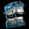 Silver Tone Vampire Fangs Plain Grillz Set