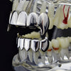 Silver Tone Vampire Teeth Full Fangs Grillz Set