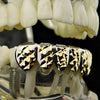 Silver Tone with w/14K Gold Plated Diamond-Cuts Bottom Teeth Grillz