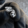 Snake Serpent Grillz Green Eyes CZ Silver Tone Top Front Double Teeth Grill