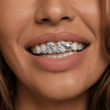 Snake Serpent Grillz Green Eyes CZ Silver Tone Top Front Double Teeth Grill