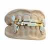 Solid 10K Gold Diamond Dust Vampire Fang Custom Grillz