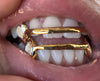 Solid 10K Gold Diamond Dust Vampire Fang Custom Grillz