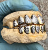 Solid 14K Gold Two-Tone Diamond-Cut Custom Grillz