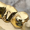 Solid 14K Gold Two-Tone Diamond-Cut Custom Grillz