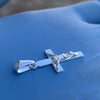 Solid 925 Silver Crucifix Cross Charm Cruz De Plata Jesus Plain Micro Pendant 1"