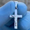 Solid 925 Silver Crucifix Cross Charm Cruz De Plata Jesus Plain Micro Pendant 1"